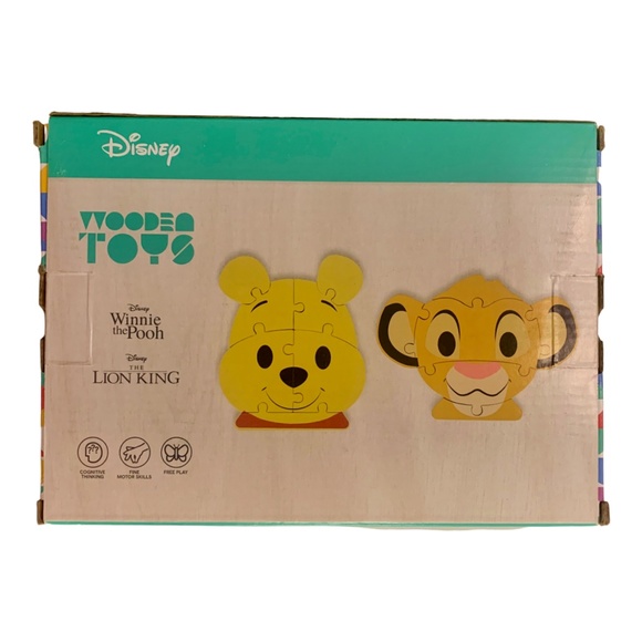 Disney Wooden Puzzles Winnie the Pooh & Simba Lion King 2-Pack Toddler Lot NIB - Picture 6 of 7